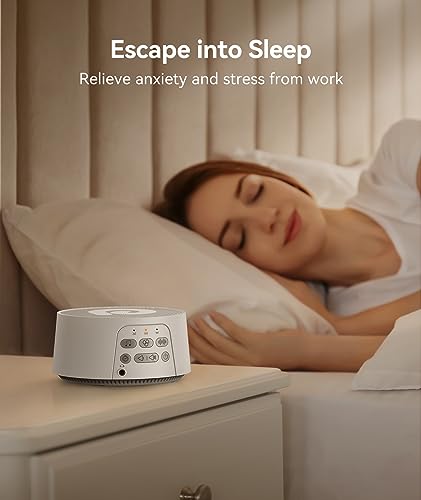 White Noise Machine for Adults Sleeping, Dreamegg D3 Pro Sound Machine for Baby Adults, 29 HiFi Sound, Battery/Adapter, Portable Sound Machine for Sleeping, Sound Therapy for Home Office Travel