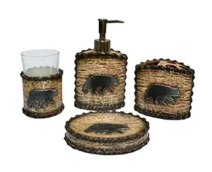 4 Piece Rustic Bear Bath Set by HiEnd Accents