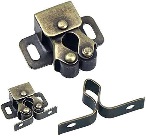 12Pcs Zinc Plated Door Catches, FUJIE Double Roller Strong Hold Cupboard Cabinet Door Catches With Screws For Home Furniture Cabinet Cupboard