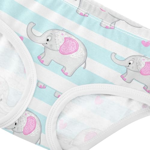 Cotton Toddler Underwear Floral Cute Elephants Blue White Stripes Little Girl Panties Fun Print Kids Undies Briefs 2t4
