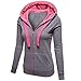 Riou Felpa con Zip e Cappuccio Taglie Forti: Hoodie Donna Felpe Slim Fit Sweatshirt Invernali a Maniche Lunghe con Tasca Sweatshirt