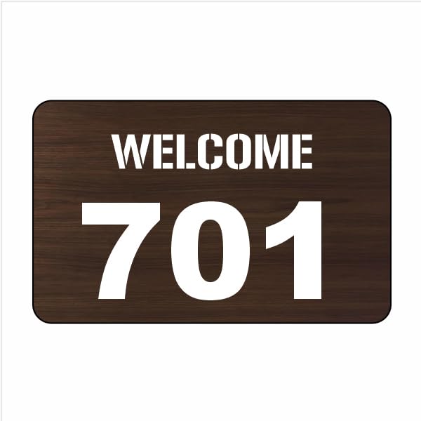 Number Plate 701 Door, Room, etc Engineered Wood Board fixed with White color text water proofing PVC sticker | Easy installation type double sided tape fixed on backside and including screw with fixture-image-29