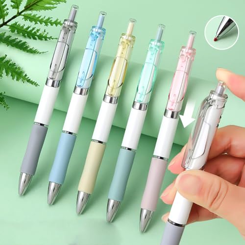5 bolígrafos retráctiles de tinta negra de gel miniatura 4