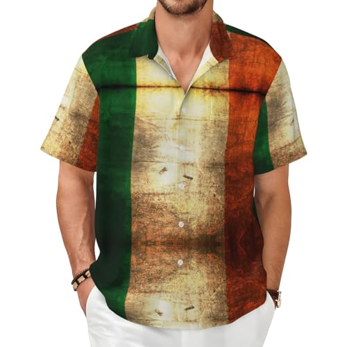 Chemise hawaïenne homme drapeau irlandais le cadeau idéal avec poche pour supporter