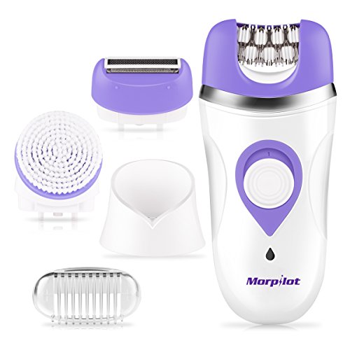 Women's Epilator, Morpilot 3-in-1 Electric Rechargeable Cordless Wet & Dry Hair Removal Shaver Facial Clean Brush