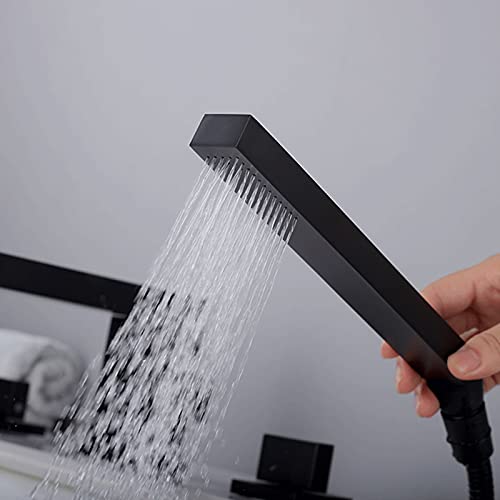 Robinet de baignoire noir mitigeur douche côté baignoire rotation 360