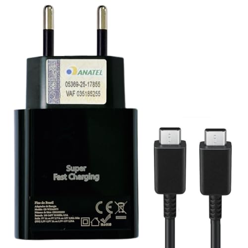 Plus Do Brasil Carregador Super Rápido 25w Para Samsung Galaxy S25 S24 S23 S21 S20 Fe Plus Ultra Tablet Super Fast Turbo Cabo Usb C Power Delivery Pd 3.0 Anatel