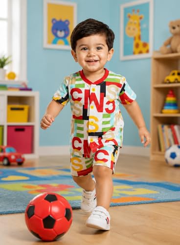 Image of 3BROS Baby Boys & Baby Girls Cotton Hosiery Clothing Set Half Sleeves T-shirt with Matching Pants (DB20HS6027 Parent)