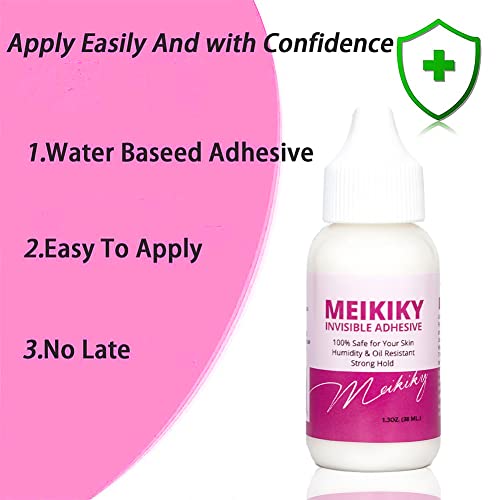 Wig Glue For Front Lace Wig Lace Glue Waterproof Super Hold Meikiky Invisible Adhesive For Wigs And Hair Systems Easy To Apply Fast Drying Strong Hold Perspiration Resistant (1.3Oz) #TOP7