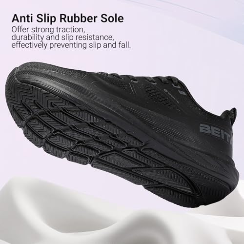 Image of Beita Women's Width Toe Box Walking Shoes|Wedge Running Athletic Tennis Shoes with Rubber Outsole|Fashion Platform Sneakers Non-Slip Thick Anti Slip Breathable Cushion Leisure Work