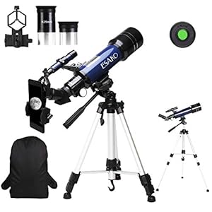 ESAKO Telescope for Kids & Beginners 70mm Portable Astronomical Telescopes with Height Adjustable Tripod & Phone Adapter…