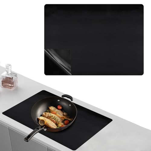 53 x 61 cm Große Induktionsmatte, Induktionskochfeld Silikon, Abdeckung Induktionskochfeld Silikonmatte, Induktionsfeld Schutzmatte, Rutschfest Hitzebeständige Induktion Schutzmatte für Induktionsherd