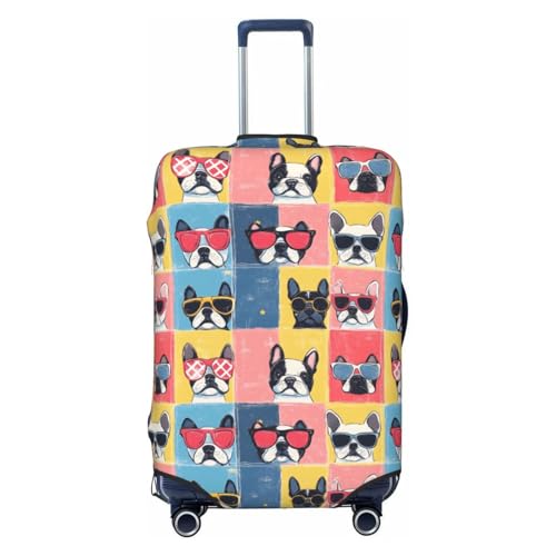 Novastar Copertura protettiva per bagagli, morbida e fresca, con stampa di bulldog francese, per valigie da 45,7 a 53,3 cm