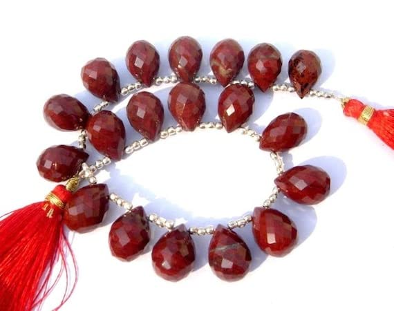 Red Jasper Faceted Drop briolettes de qualité supérieure pour joaillerie fine