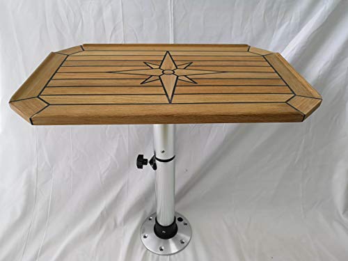 Teak Table Top With Nautic Star And Cut Corners 4 Sizes Marine Boat Rv Caravan (Tt6584) #TOP5