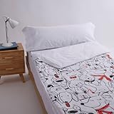 10XDIEZ Funda Saco nórdico (No Incluye el Relleno nórdico) (Perritos Blanco - Cama 105cm)