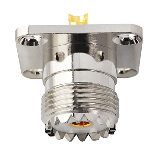 Boobrie Uhf Female So239 4-Hole Panel Chassis Mount Flange Panel Mount Adapter Solder Cup Rf Coaxial Coax Connector Adapter For Pl259 Male Plug Pack Of 2 #TOP4