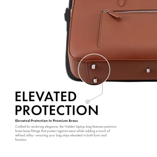 Image of HALDEN Harrington Double Zipper - Vegan Saffiano Leather Laptop Bag