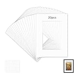 Hexizexi 20 Stück Passepartout Weiß 13x18 cm Außenmaße 8x12 cm Innengröße Passepartout Nach Maß 1.5 mm Dicke Passepartout karton für Fotos Kunstdrucken Bilder Poster