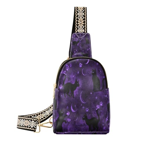 Trendy Purple Moon Cats pour chambre d'enfant : la veilleuse chat violette magique