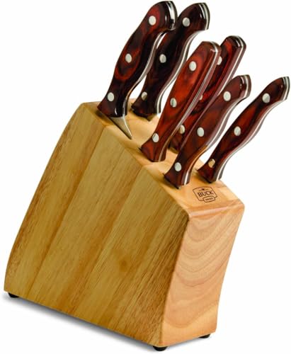 Buck Knives 930 6-Piece Kitchen Cutlery Set, Rosewood DymaLux Handles