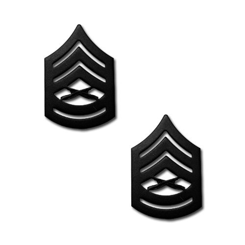 Marine Corps Chevron: Gunnery Sergeant - black metal, solid brass