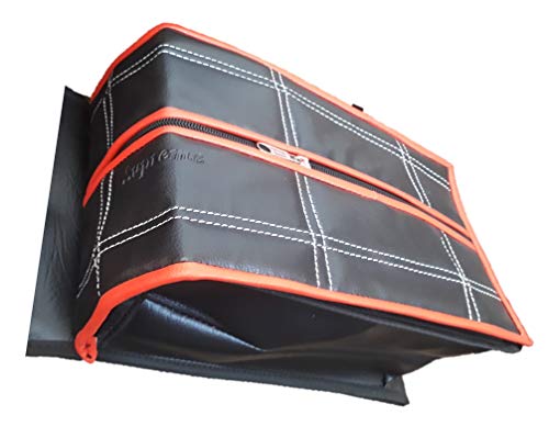 Image of Stylish Tank Cover with Large Space for Gixxer SF - Red Piping on Black