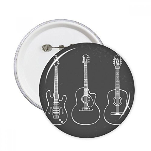 DIYthinker Regalo de la guitarra Instrumentos Musicales Guitarra combinación pernos redondos insignia del botón de la ropa de la decoración 5pcs Multicolor S