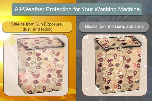 Image of Stylista Washing Machine Cover Compatible for Godrej 9 KG Semi-Automatic Top Loading WSEDGEPRO900ESLISP, Petals Pattern Yellow