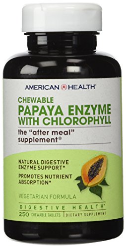 American Health Papaya Enzyme With Chlorophyll Chewable 250 Tablets by American Health