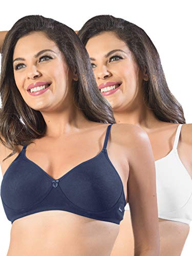 Image of SONARI Womens Non Padded Cotton Bra | Wire Free, Medium Coverage, Seamless Cups, Comfortable Polyester Cotton Blend Fabric | Adjustable Straps, Ideal for Everyday Wear - Smile