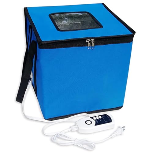 WENNEWU CáMara De FermentacióN Plegable, Fermentador De Masa con Calentador, Bolsa De FermentacióN, Tarro De Inicio De Masa Agria Reutilizable, para Hacer Pan, Yogur Y Natto,Blue b,35cm