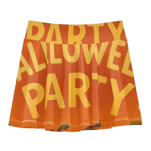 Halloween Pumpkins Orange Toddler Tennis Skirts Funny Athletic Shorts Girls Skorts Teen Skirt 4t
