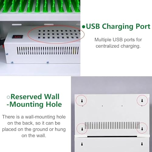 Estación de carga móvil recargable con 12-60 ranuras, carrito de carga USB con ruedas para aulas, eventos y escuelas, perfecto para almacenamiento y nización de dispositivos