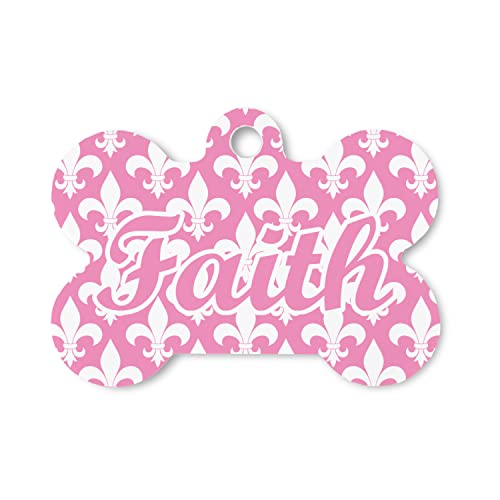 RNK Shops Personalized Fleur De Lis Bone Shaped Dog ID Tag - Small