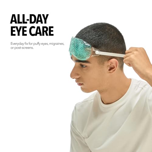 Image of Cooling Eye Gel Mask with Beads Ice Pad for Dark Circles, Redness & Puffiness Relaxing Eye Cooling Patch for Men & Women Blue Pack of 1
