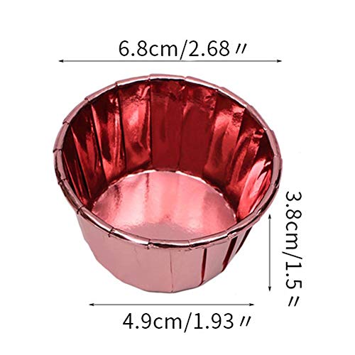 Tazas para magdalenas antiadherentes en oro rosa de doble cara resistentes al calor x50 5