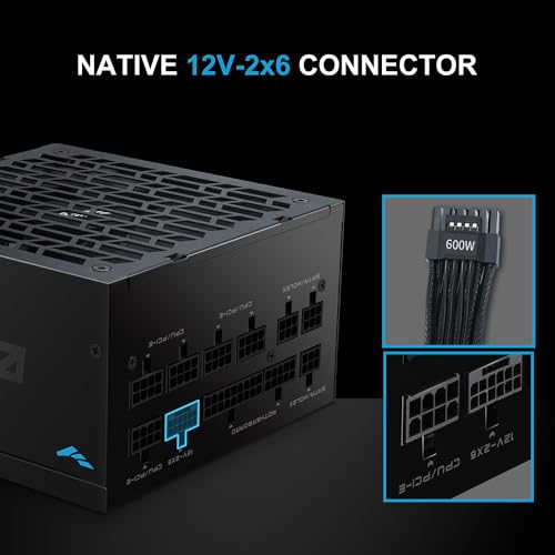 Image of SAMA G1000 1000W Gold ATX 3.1 PCIe 5.1 Fully Modular Power Supply, Black | 80 PLUS Gold Certified,Cybenetics Platinum Rated,Japanese Capacitors,PCIe 5.1 (600W),12V-2x6,ECO Silent Fan,1000W Gaming PSU