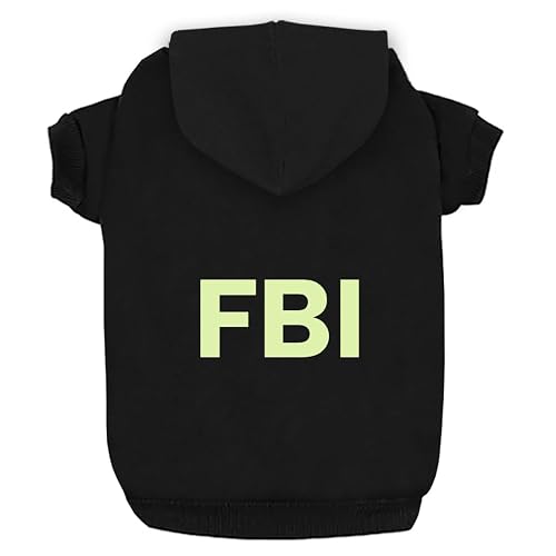 Izefia Sudadera con Capucha para Perros Ropa con Patrón del FBI Suéter de Lana con Tiras Reflectantes…