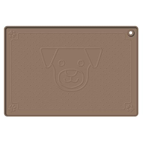 IYYI Large Dog Food Mat,Silicone Pet Feeding Tray,60x40cm Cat Feeding Mat 1cm Raised Edges Anti-Spill,Non Slip,Waterproof,Easy Clean (Coffee,40x60cm) Cover