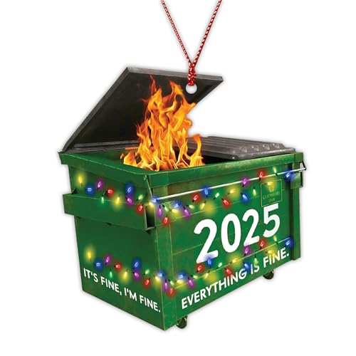 Dumpster Fire Christmas Ornaments 2025, Funny Holiday Decoration, Hanging Ornament,...