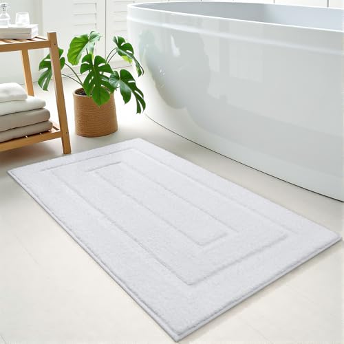 HOMORE Bathroom Rug 24x48 Inch Soft Absorbent Bathroom Runner Rug, Washable Bath Rugs Long Non Slip Bath Mat for Shower Tub,White by HOMORE - Used condition - US$22.60