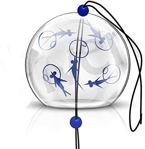 EliteShine Japanese Wind Bell Wind Chimes Handmade Glass Furin-Bluefish