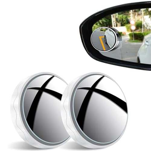 2 Pcs Car Blind Spot Mirrors for Mercedes Benz SL-Class W198 W121 W113 R107 R129, Round HD Glass Convex 360° Rotate Adjustable Wide Angle Mirror Waterproof Assisted Travel Rearview Mirror
