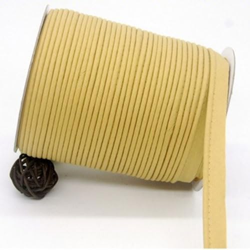 Cotton Piping Trim Bias Binding Insertion Tape Sewing 1/8 Flanged Cord Edge (Dark Yellow,5 Yards)
