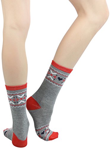 Image of ToBeInStyle Women's Pack of 6 or 12 Fashion Printed Crew Socks
