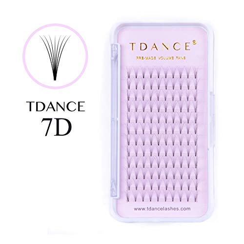 Eyelash Extensions,Superior Lash Extensions Russion Volume Fans 7D Eyelashes Extension Perfect Use D Curl 0.07 Thickness Short Steam 8-15mm Mixed Length by TDANCE(D-7D-0.07 8-15mm）