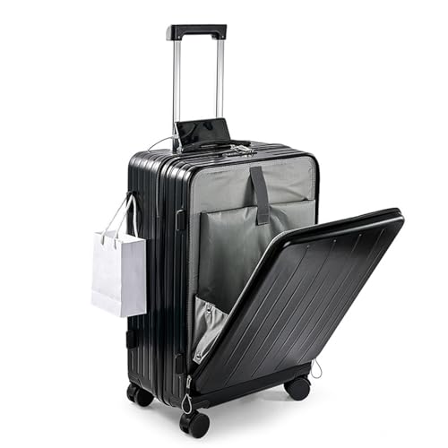 [Zentapo] �X�[�c�P�[�X �L�����[�P�[�X 20�C���` �r�W�l�X�P�[�X ���@�\ USB�|�[�g�t�� �J�b�v�z���_�[�t�� �B���t�b�N �y�� �ϏՌ� ��� �_�u���L���X�^�[ 360�x��] 1��2�� ���o�|�� �C�w���s (�u���b�N, 20�C���`)