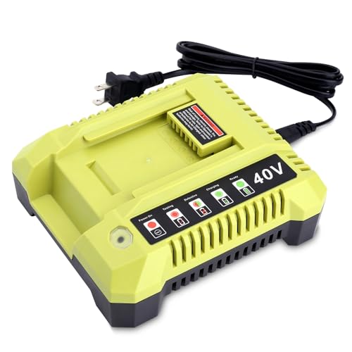 Compatible with Ryobi 40V Charger, OP401 Fast Charger Compatible with Ryobi 40-Volt Lithium Battery OP4040 OP4050A OP4060 OP40601 OP4075A OP40261 OP40602 OP40401 OP40301 OP40204 OP40201 OP4015