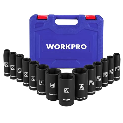 WORKPRO 14-Piece 1/2 in Drive Deep Impact Socket Set SAE